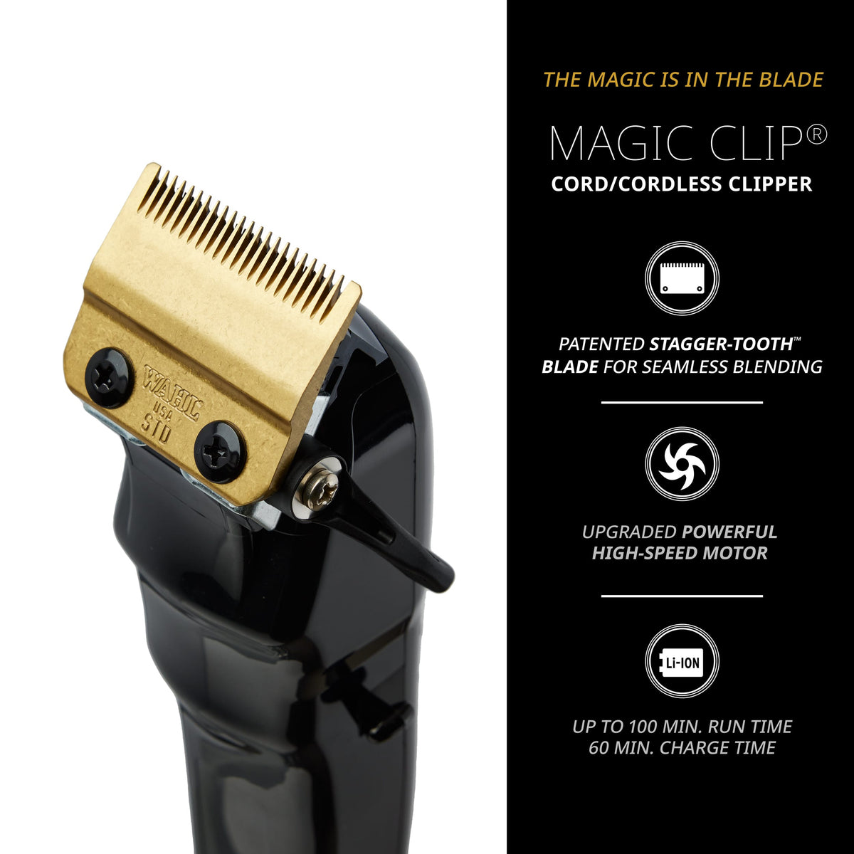 Wahl Cordless Magic Clip 5-Star in zwart - productfoto 1.