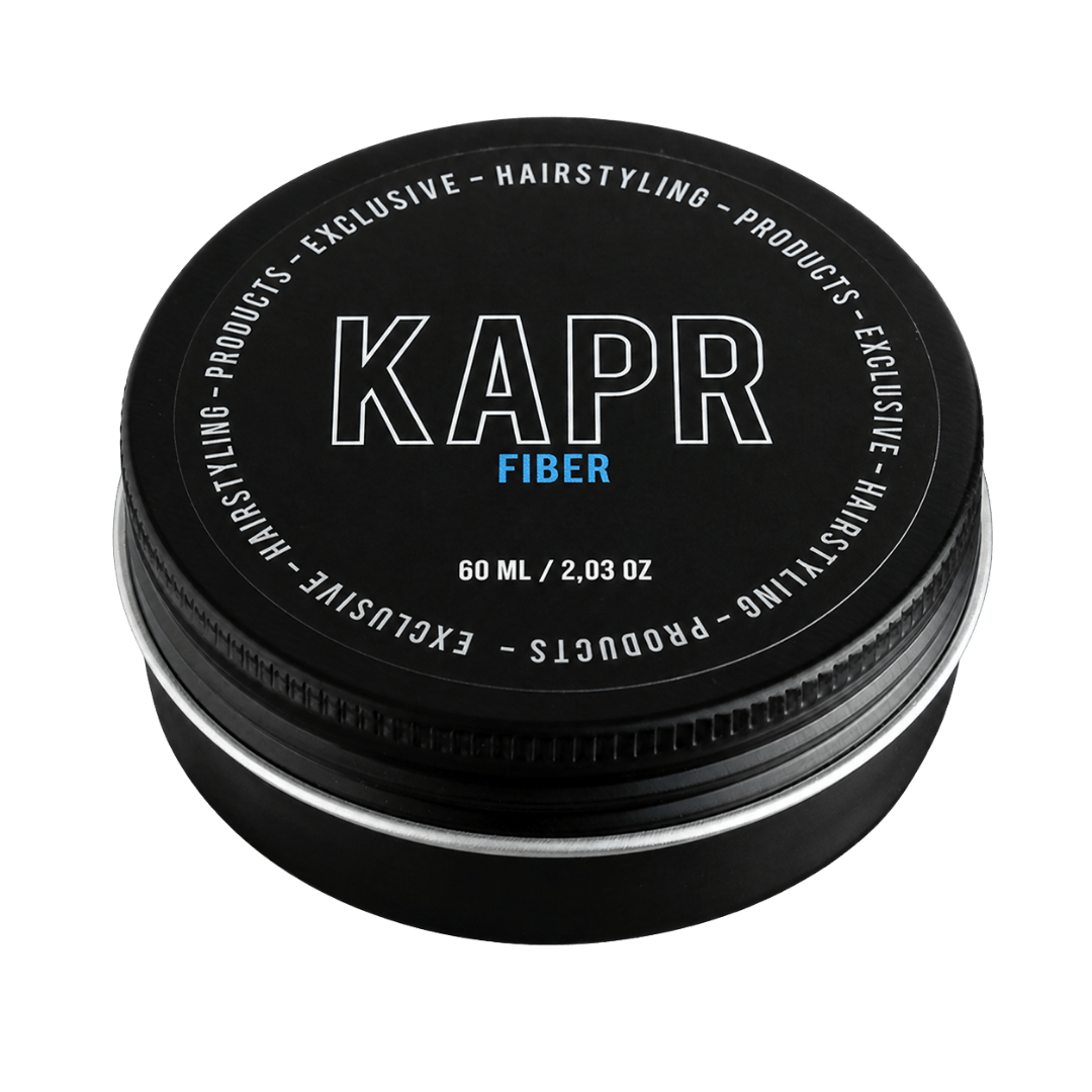KAPR Fiber Wax 60ml reisformaat – compacte zwarte pot met wit logo.