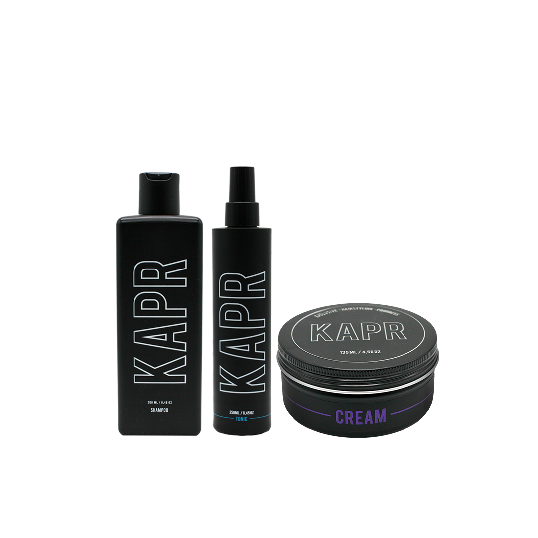 KAPR Complete Routine Pre-Styling met Cream – verzorging, pre-styling en styling in één set.
