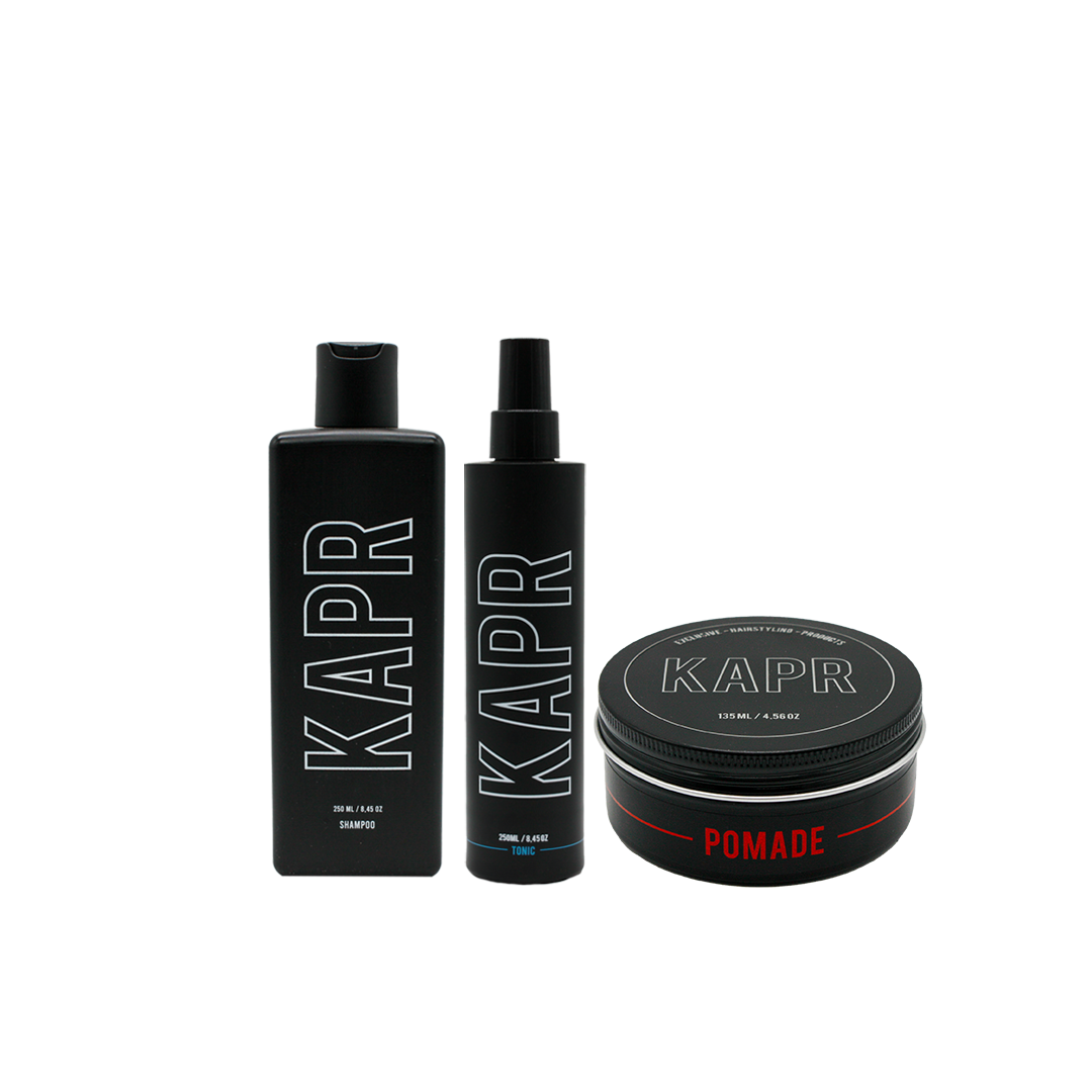 KAPR Complete Routine Pre-Styling met Pomade – verzorging, pre-styling en styling in één set.