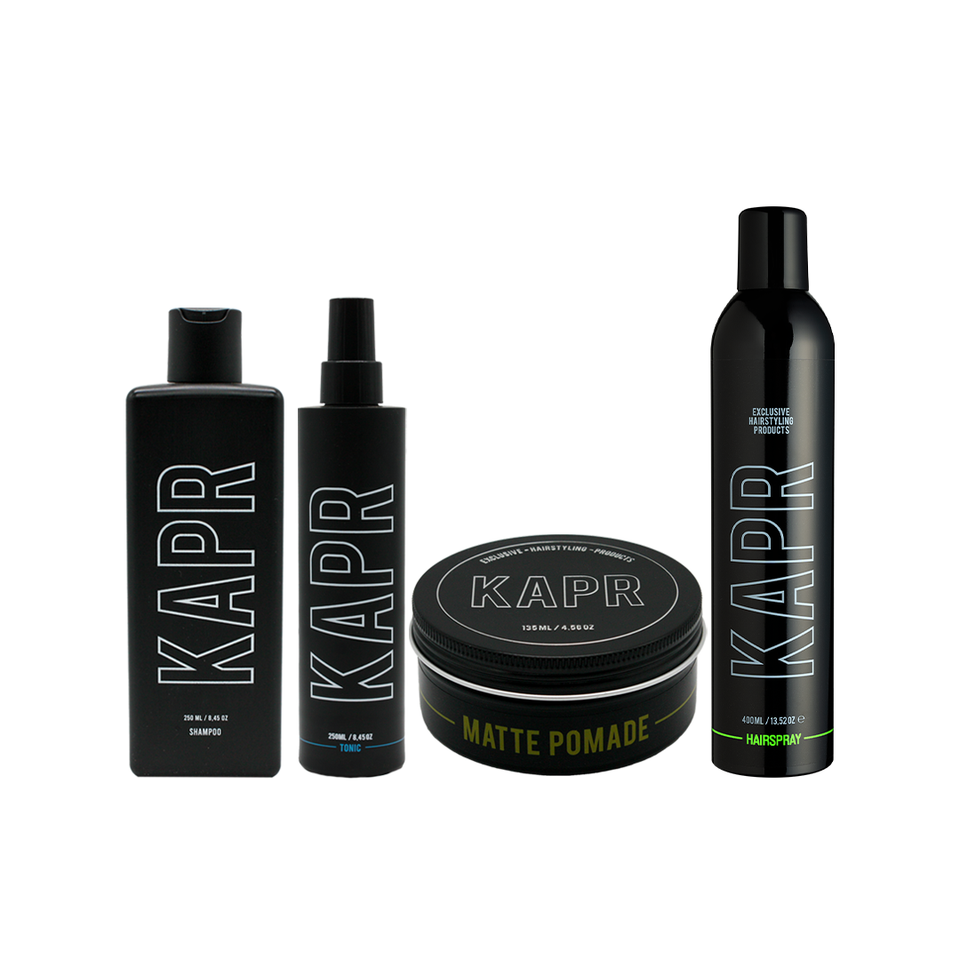 KAPR Complete Routine met Matte Pomade – volledige verzorgings- en stylingset.