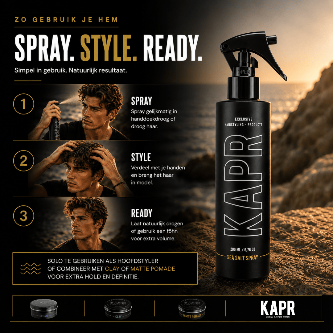 Hoe gebruik je KAPR Sea Salt Spray – stapsgewijze uitleg.