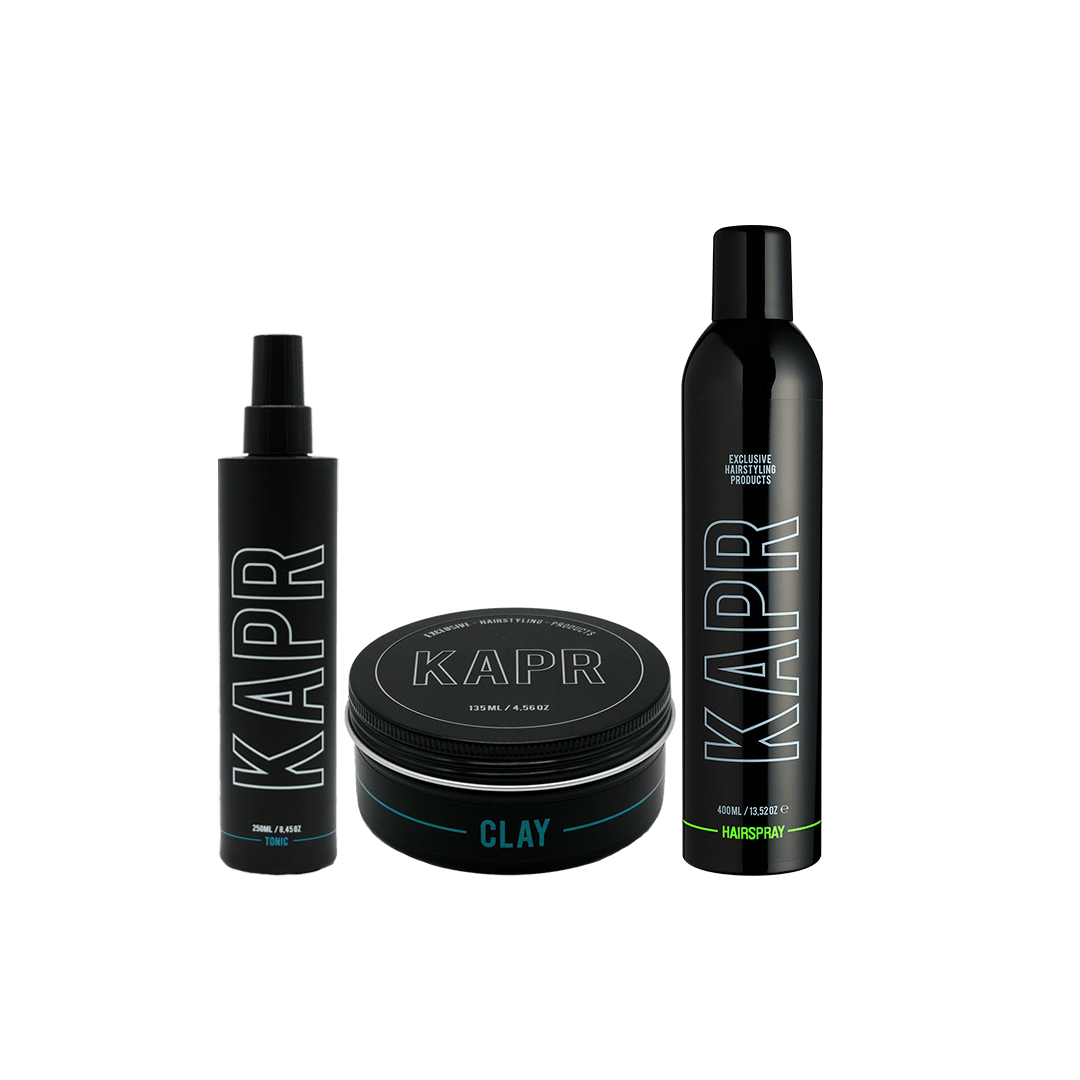 KAPR Styling Routine Strong Hold met Clay – stylingset voor sterke hold en matte finish.