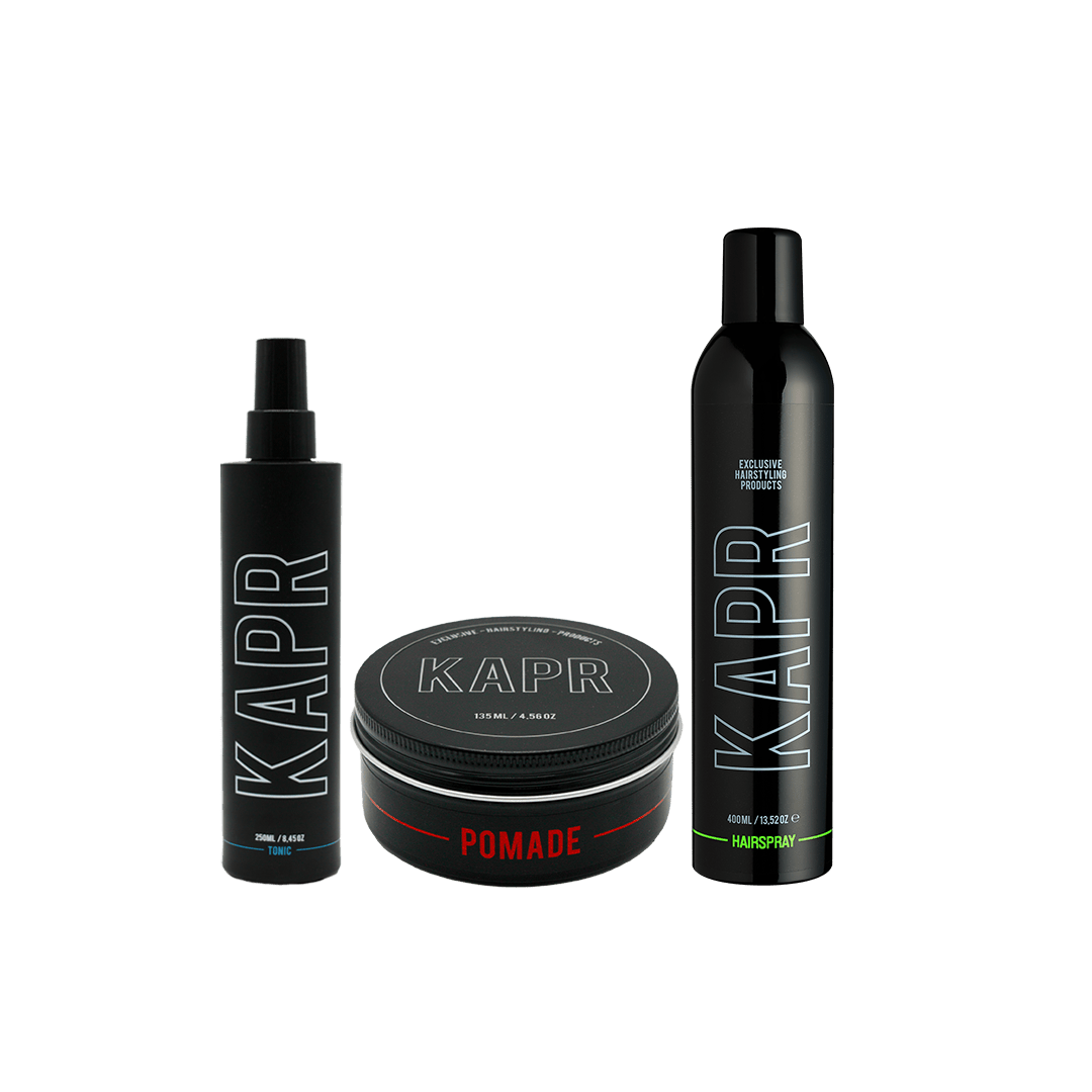 KAPR Styling Routine Strong Hold met Pomade – stylingset voor sterke hold en glans.