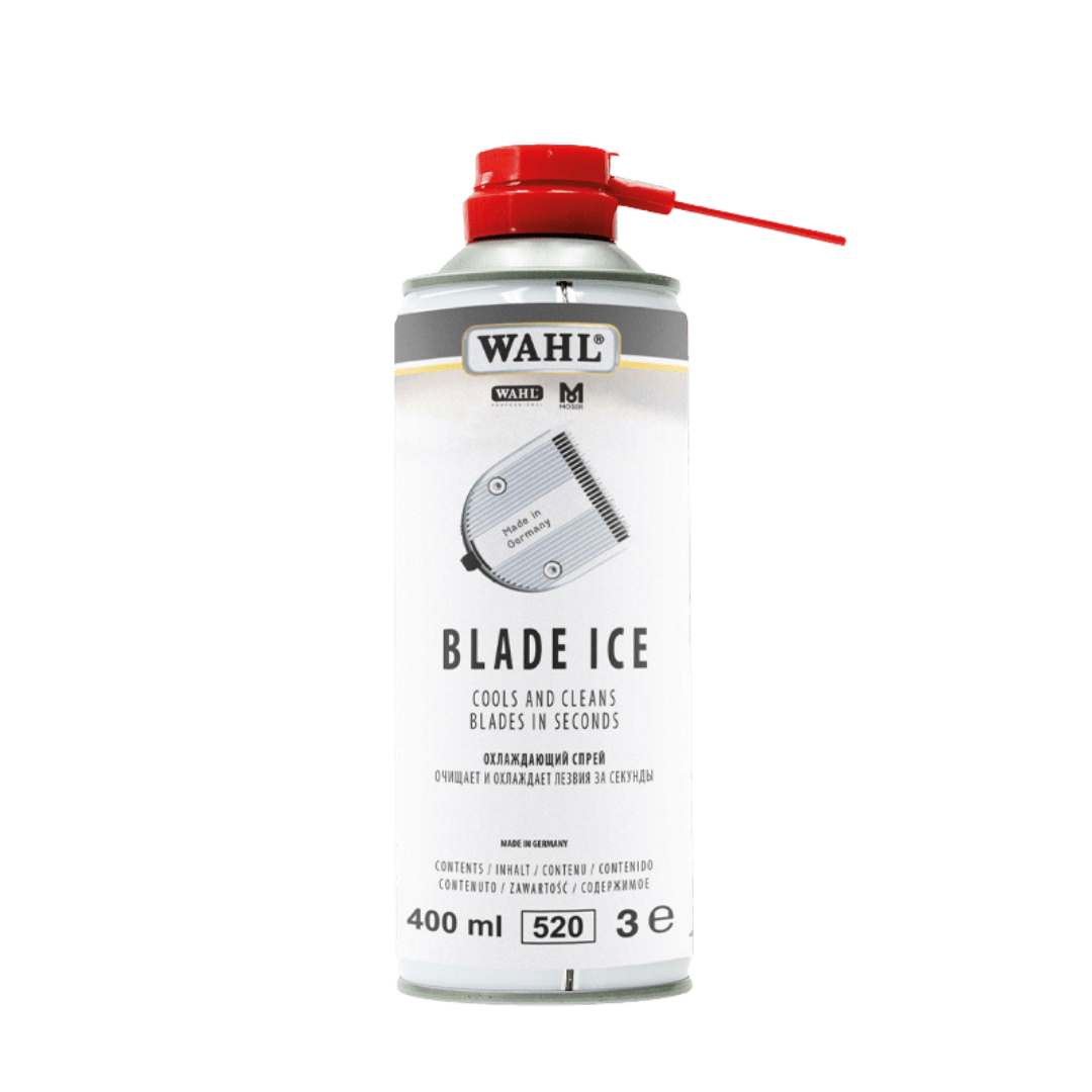 Wahl Blade Ice spray 400ml – koelt, reinigt en smeert tondeusemessen.