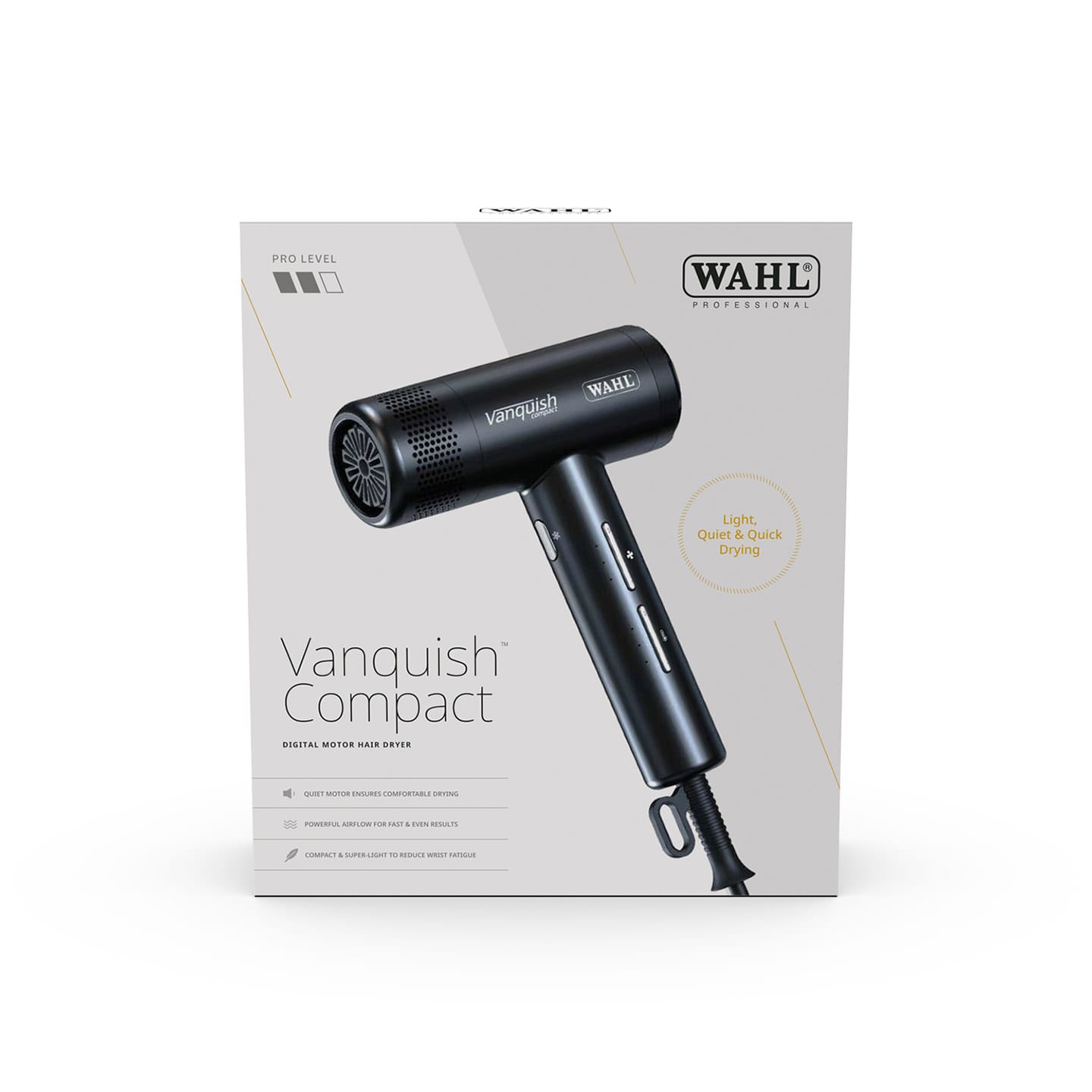 Wahl Vanquish Compact föhn – verpakking, vooraanzicht.