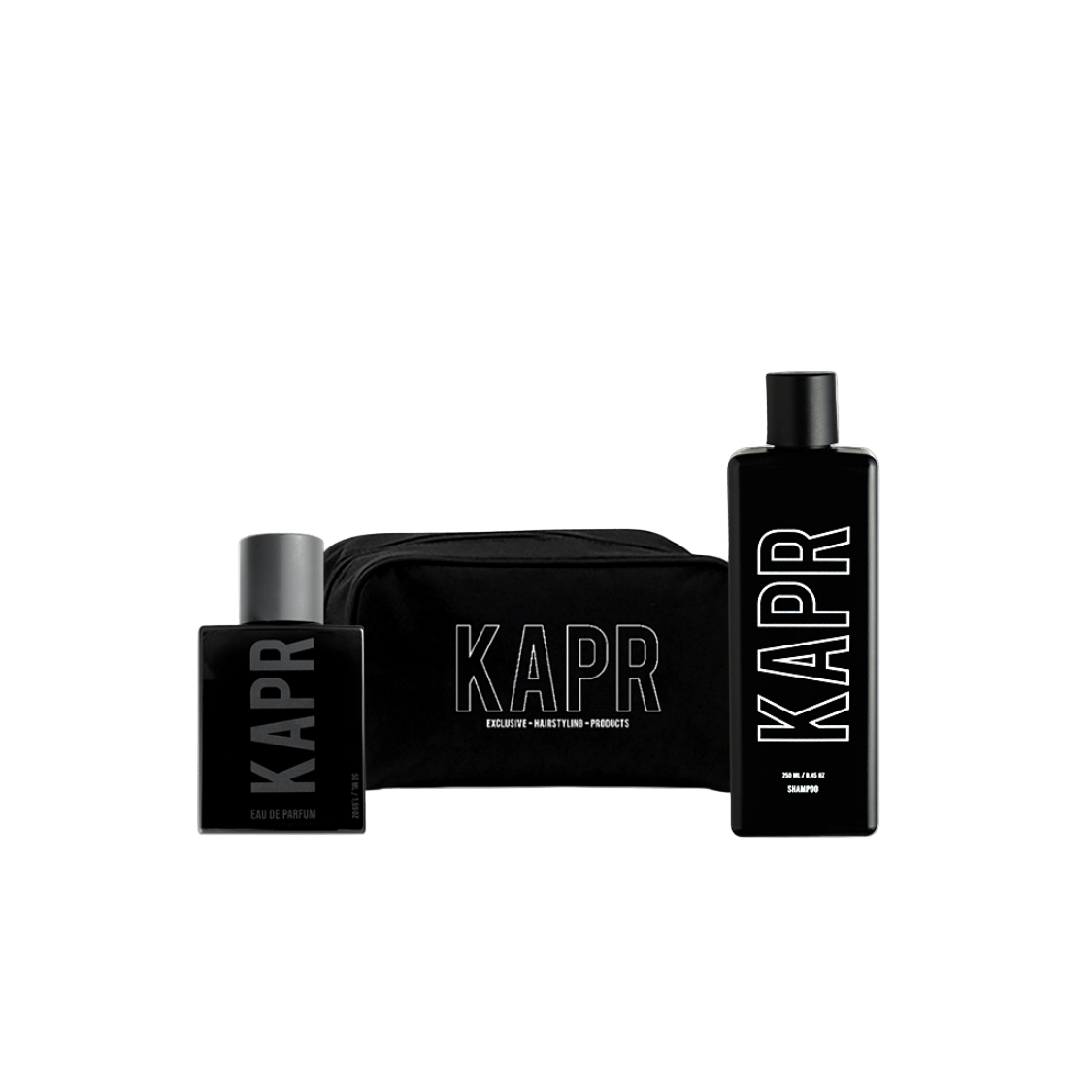KAPR Parfum Bundel – Mannen Parfum met gratis Professionele Shampoo 250ml en toilettas.