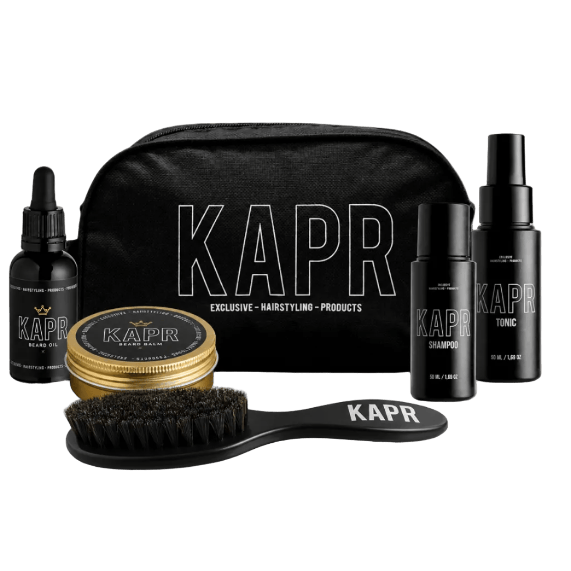 The Exclusive Beard Deal – KAPR baardverzorgingsset met Beard Oil, Beard Balm en baardborstel.