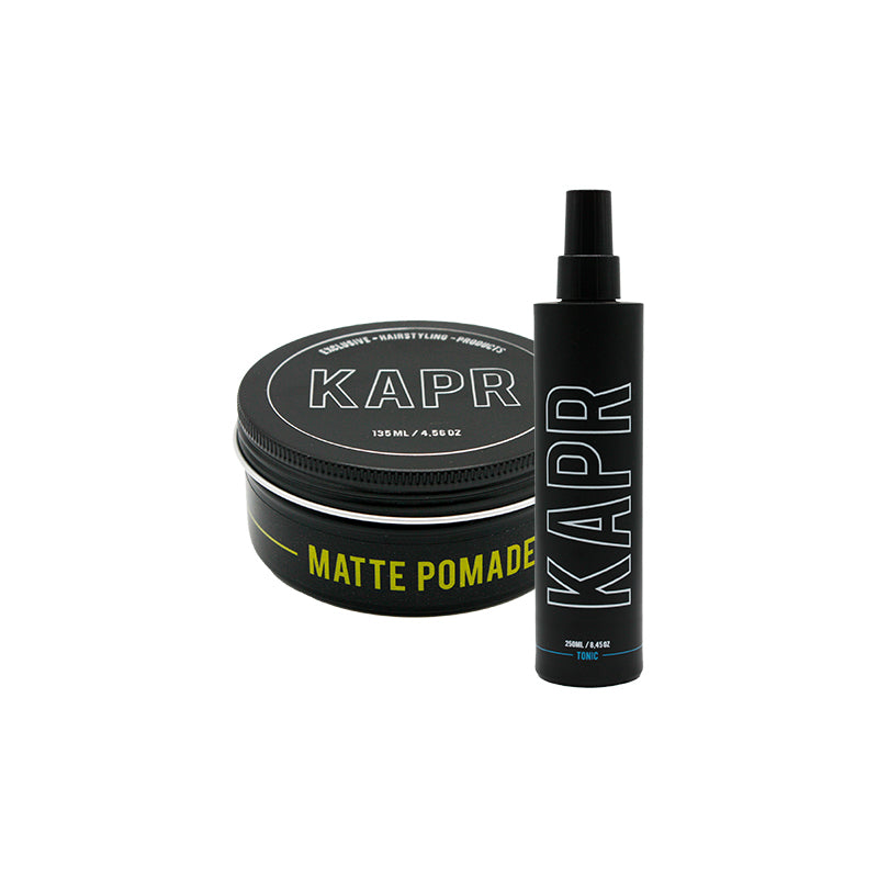 Matte Pomade 135ml, Tonic 250ml en Hairspray 400ml