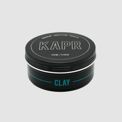 KAPR Clay - Voor de man die stijlvol en zelfverzekerd is.|KAPR Clay - Ontworpen voor precisie en stijl.||KAPR Clay - Extreem sterke hold en een ultra matte finish.
