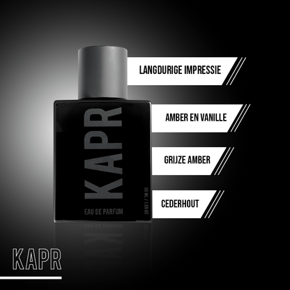 KAPR Mannen Parfum – premium geur met zelfvertrouwen en klasse.